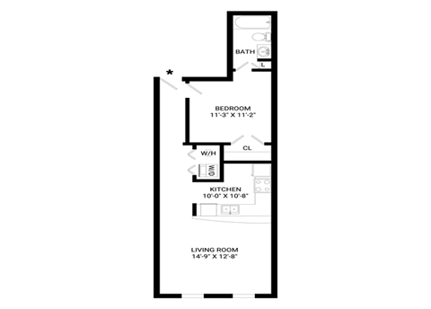 Dynamic Floor Plan | 651 Sq. Ft. at Mayton Transfer Lofts, Petersburg, 23803